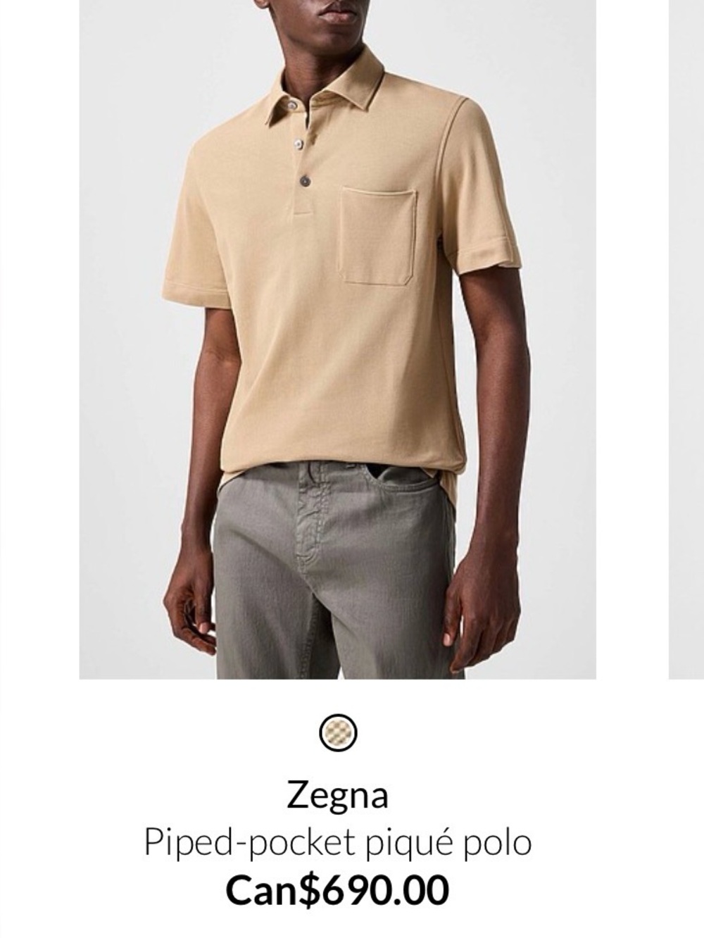Zegna piped - pocket pique polo
